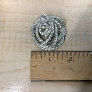 Vintage L/N Pot Metal and Rhinestone Statement Brooch